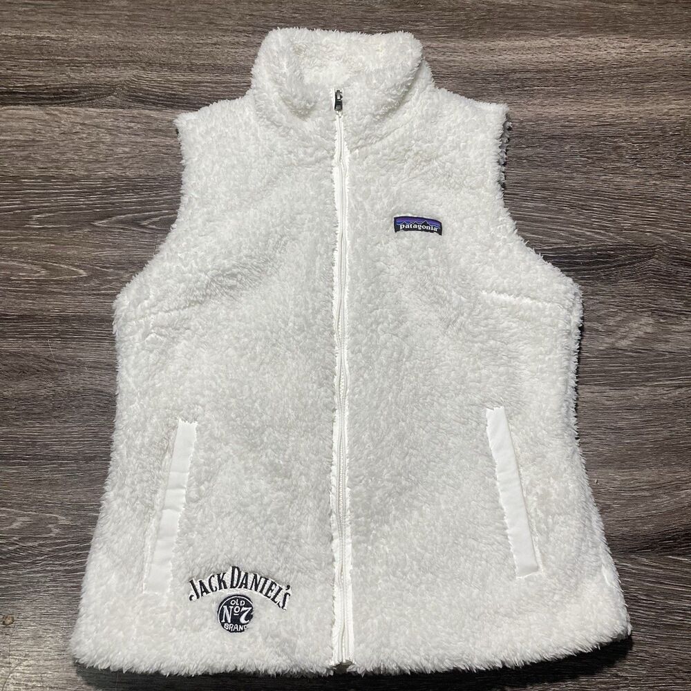 Patagonia Women's Los Gatos Fleece Vest Womens Small White Full Zip Deep Pile